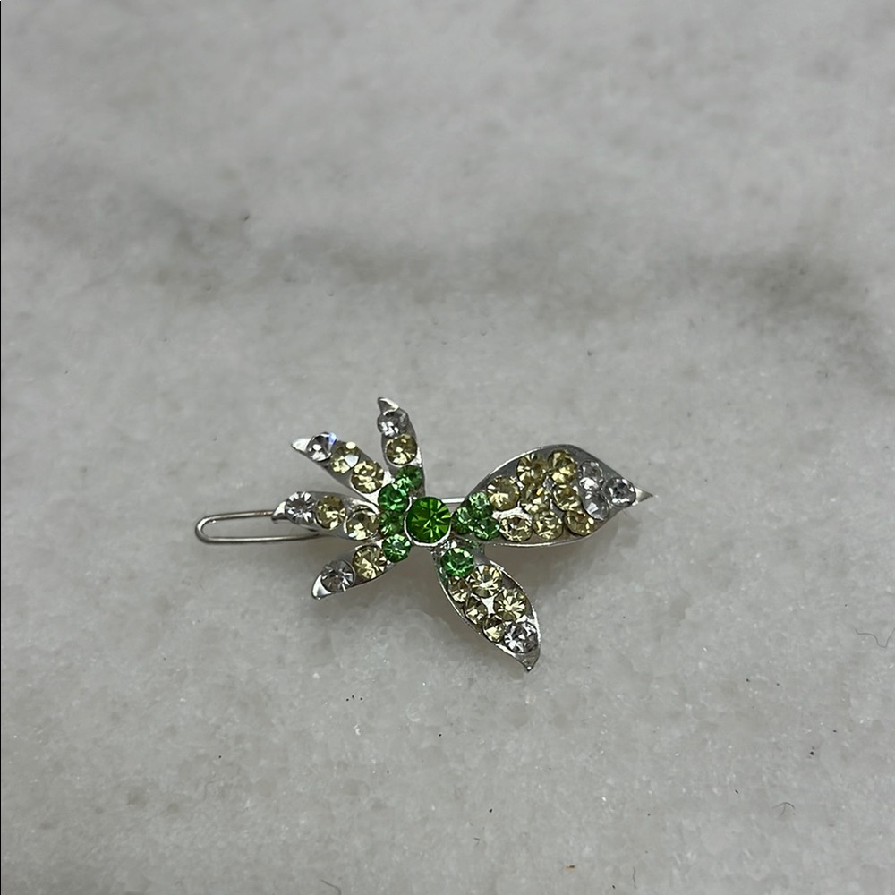 Leaves Rhinestones Hair Clip